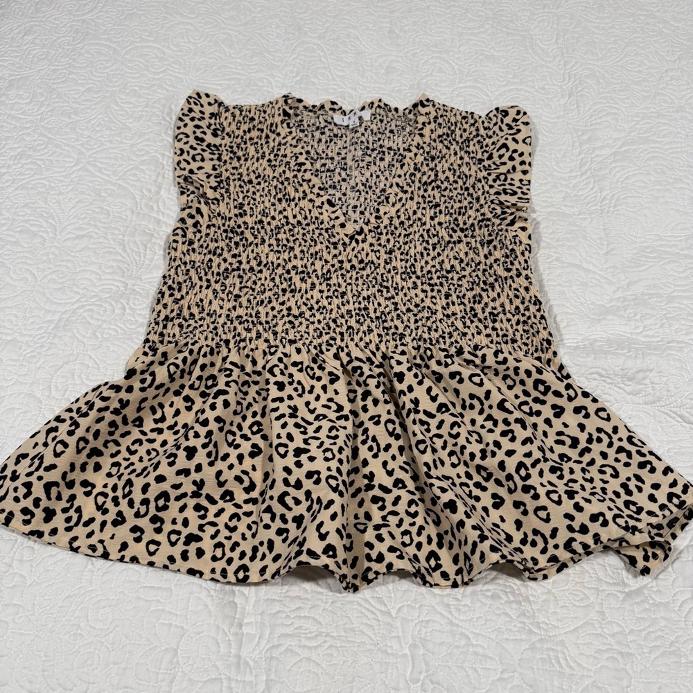 Leopard Print Peplum Top